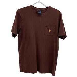US Polo Association Mens Brown Short Sleeve Tee T Shirt Size Small​​